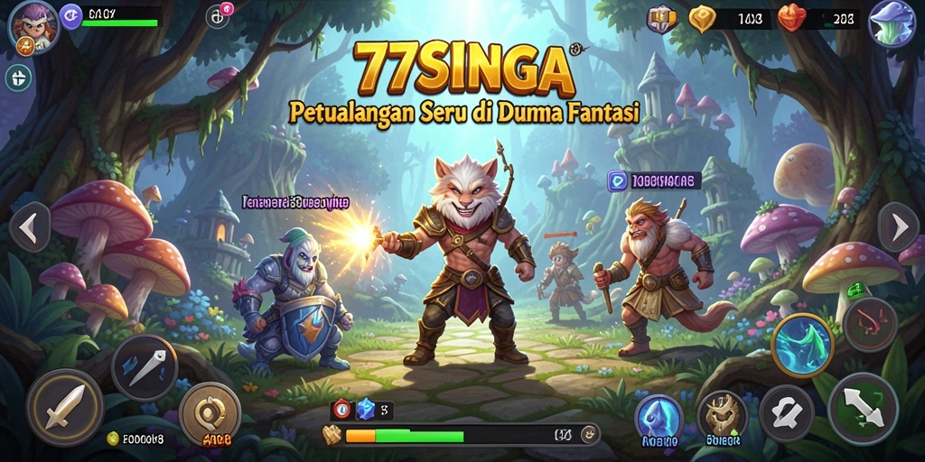 Screenshot gameplay 77SINGA menampilkan aksi seru di dunia petualangan.