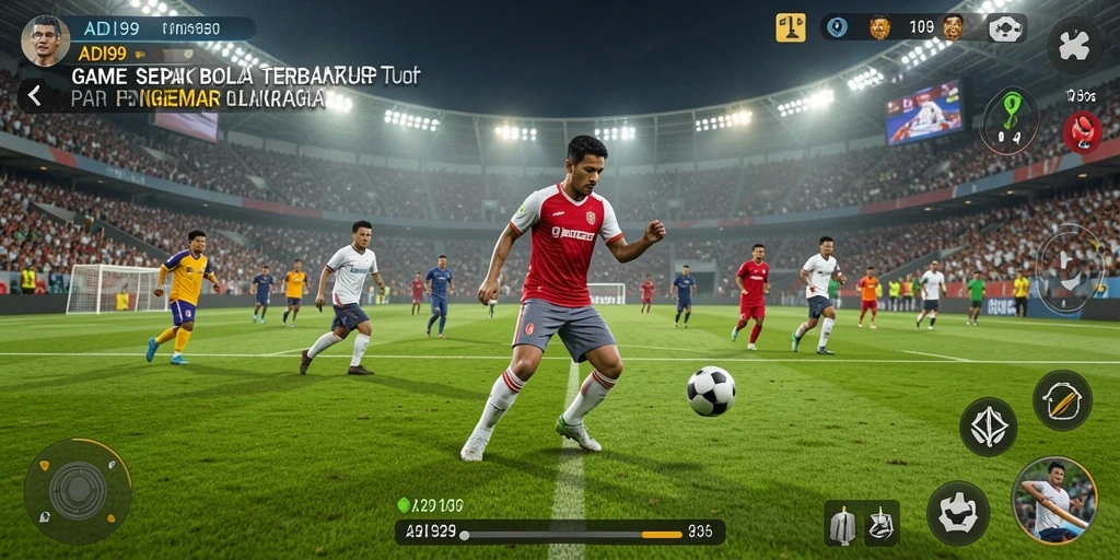 Tampilan gameplay mendebarkan dalam ADI99, menciptakan pengalaman sepak bola nyata.