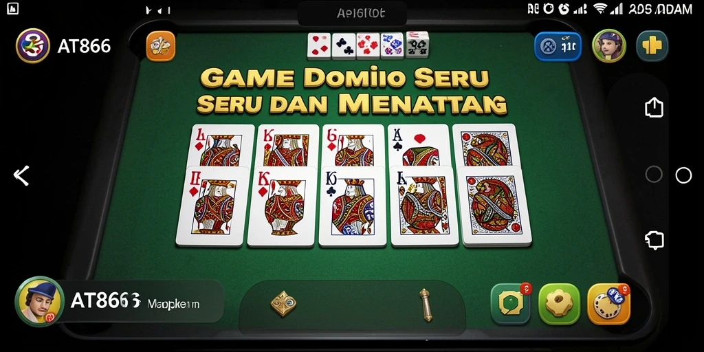 Screenshot AT866 menunjukkan aksi seru dalam permainan Domino.