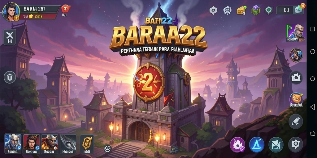 Tampilan gameplay penuh aksi dalam BARA22 Tower Defense.