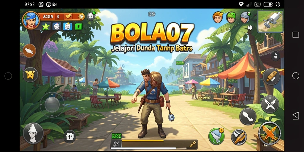 Tampilan pemandangan indah dalam gameplay BOLA07 Open World.