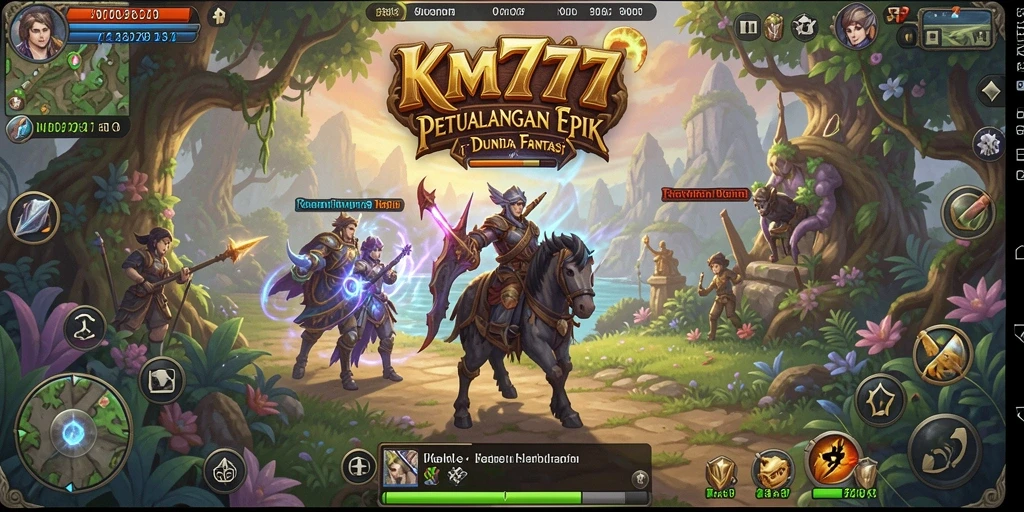 Tampilan gameplay KM777 yang mendebarkan dengan petualangan RPG.