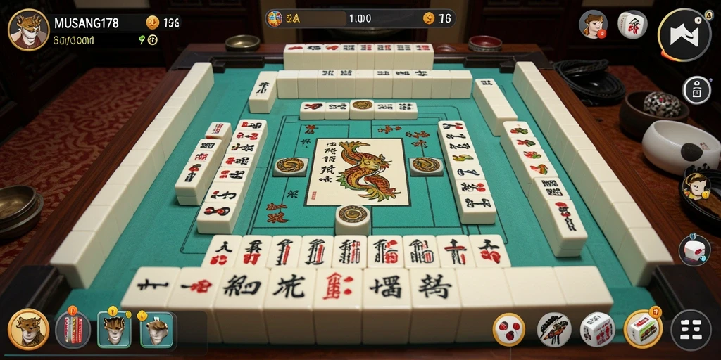 Tampilan gameplay menarik dari MUSANG178 yang menampilkan Mahjong.
