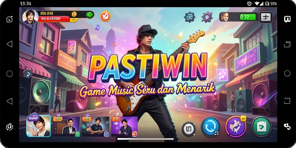 Screenshot PASTIWIN menampilkan gameplay seru saat bermain musik.
