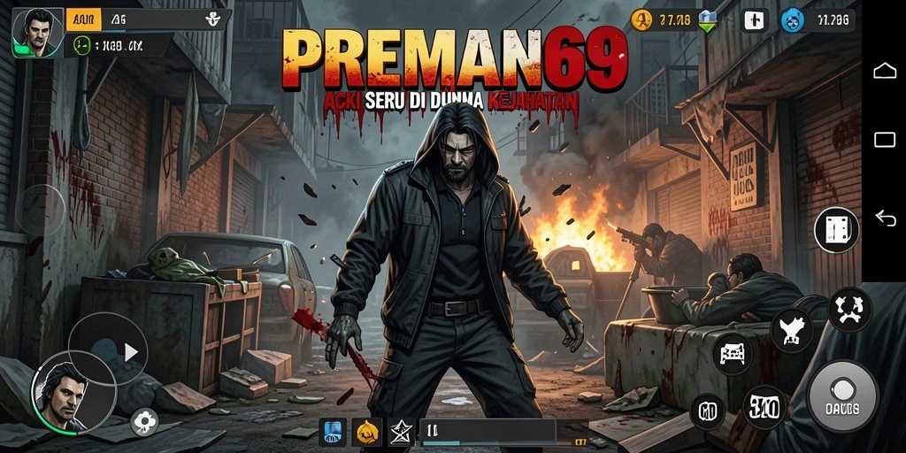 Tampilan seru gameplay PREMAN69 dengan aksi mendebarkan.