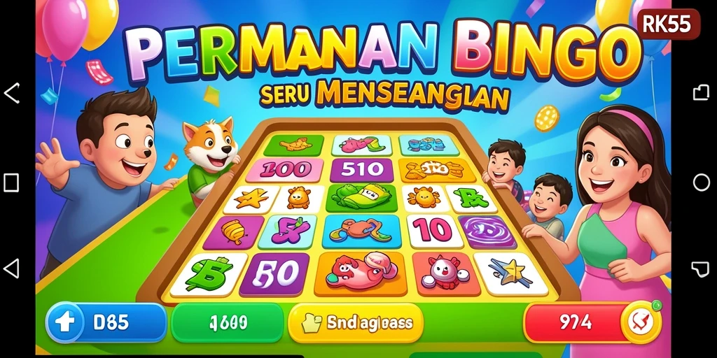 Tampilan gameplay RK55 yang memukau dan seru dalam permainan Bingo.