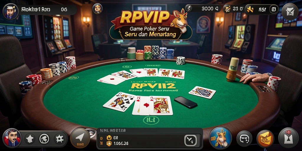 Tampilan gameplay Poker yang seru dan kompetitif di RPVIP2.