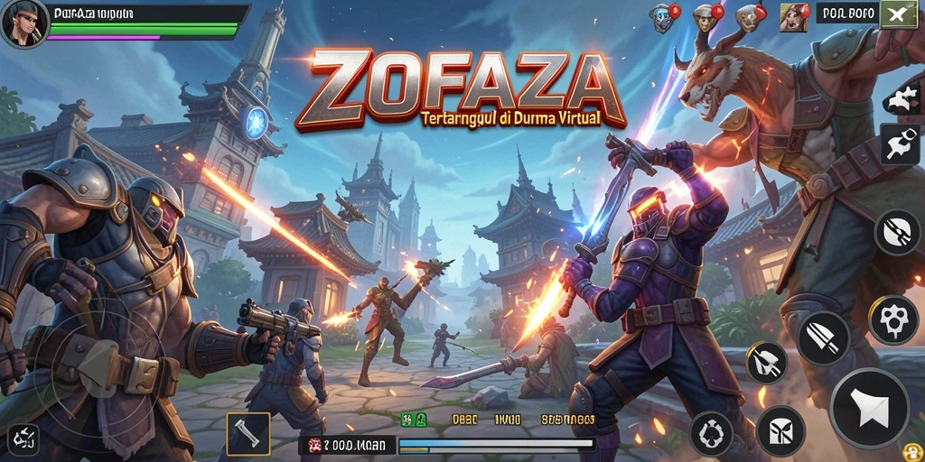 Tampilan gameplay intens di ZOFAZA dengan aksi bertarung yang mendebarkan.